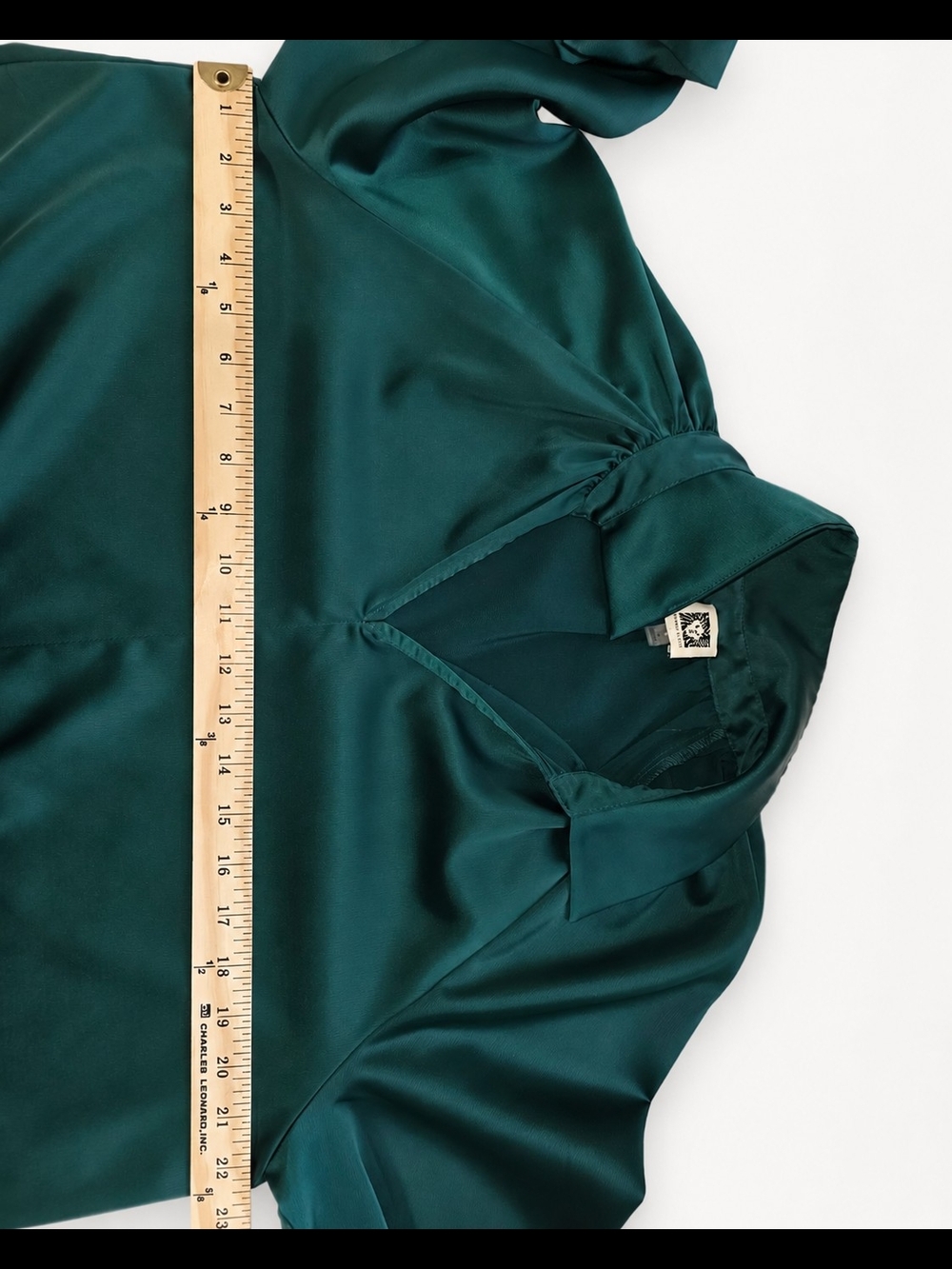 Anne Klein Teal Satin Tie-Front Blouse, NWOT - Picture 8 of 9